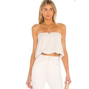 NWT Susana Monaco Blouson Crop Tube Top Black Size Small Party Vegas Glam Flirty